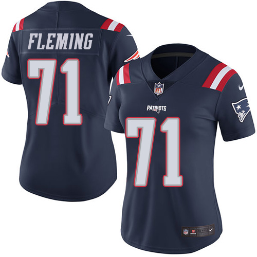 Women's Limited Cameron Fleming Nike Jersey Navy Blue - #71 Rush NFL New England Patriots